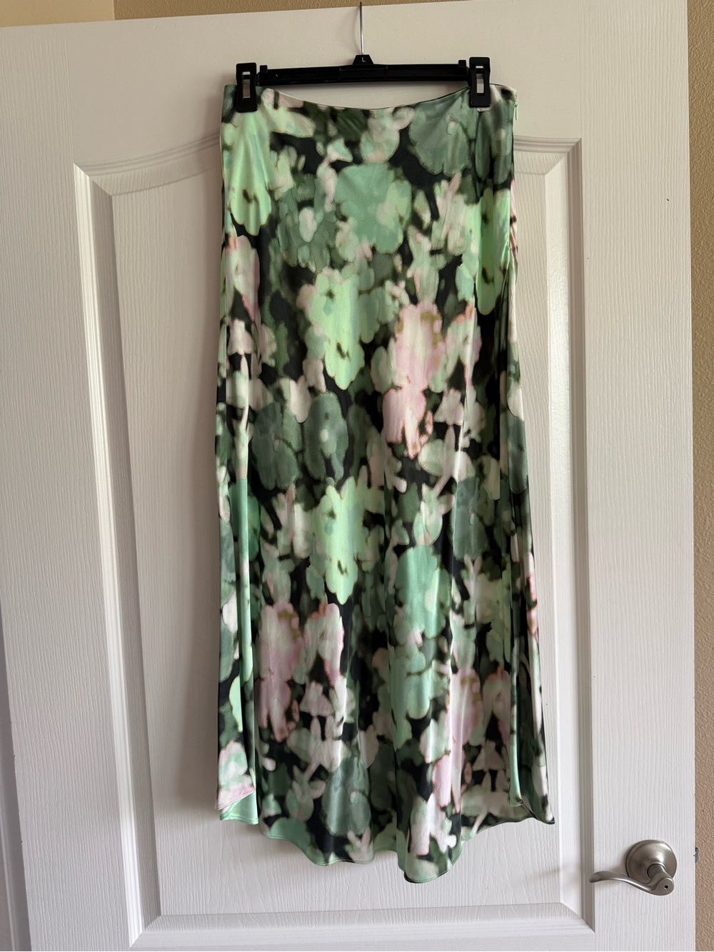 Trenery Floral Maxi Skirt in Mint Green and Blush Pink